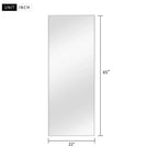 PexFix espejo de pared de cuerpo entero rectangular con marco de metal, de 53,34 cm de ancho x 162,56 cm de alto, espejo de pie en color plateado
