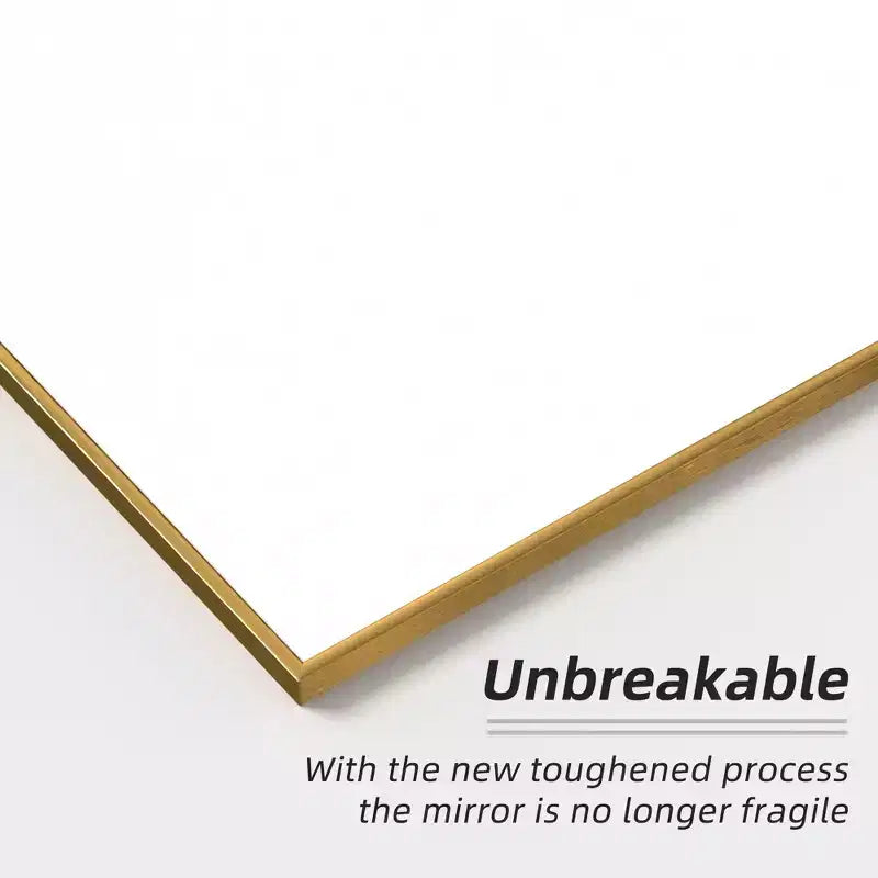 PexFix 59x28 Espejo de cuerpo entero rectangular de ángulo recto con borde fino de aluminio y soporte