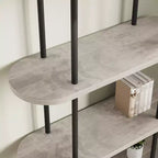 Estantería para salón - Librería arqueada de 5 niveles de 71 pulgadas con estructura metálica, estantería de almacenamiento independiente para dormitorio, oficina