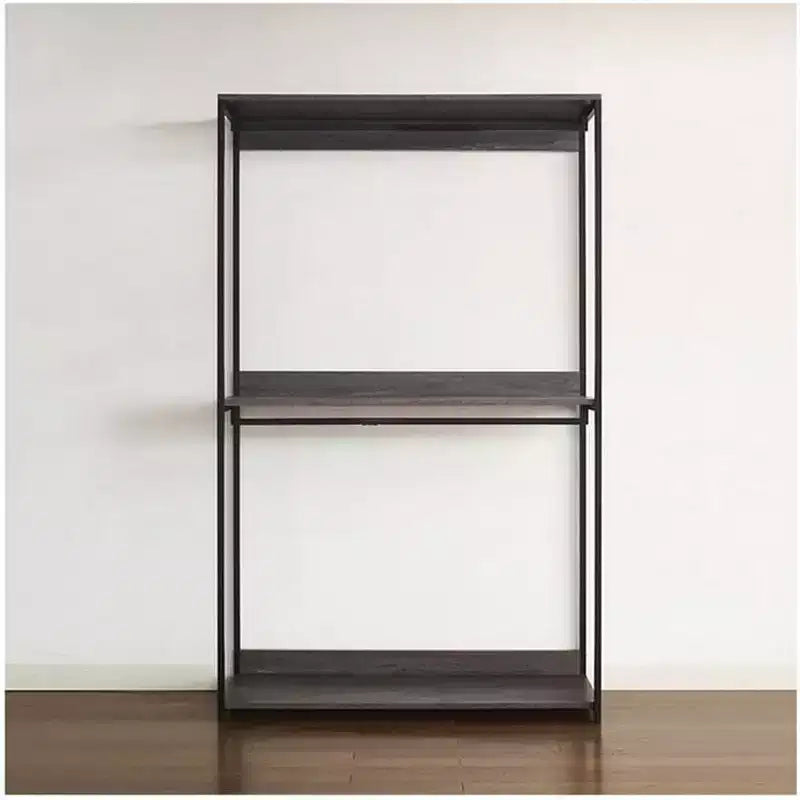 HomeStock Sistema de clóset de compuesto de madera negra de 77.7 pulgadas de alto x 111 pulgadas de ancho para almacenamiento universal con cajones de almacenamiento