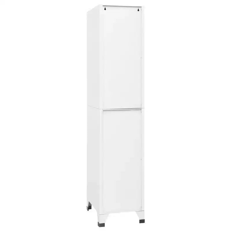 vidaXL Armario de taquilla de acero blanco de 180 cm de altura Armario de taquilla