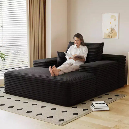 Sofá cama tapizado de gran tamaño 68 x 51, sofás de nube de felpa esponjosa de piel sintética para sala de estar, color camel