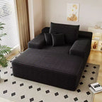 Sofá cama tapizado de gran tamaño 68 x 51, sofás de nube de felpa esponjosa de piel sintética para sala de estar, color camel