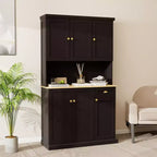 AndMakers Wood Gabinete de despensa de 39.76 pulgadas con estantes ajustables