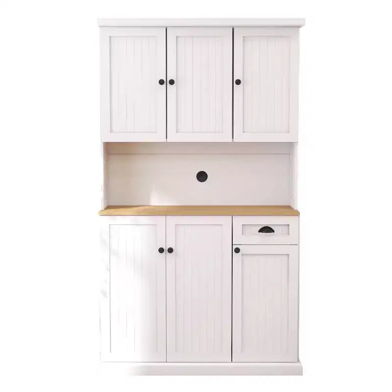 AndMakers Wood Gabinete de despensa de 39.76 pulgadas con estantes ajustables