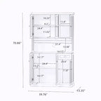 AndMakers Wood Gabinete de despensa de 39.76 pulgadas con estantes ajustables