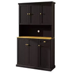 AndMakers Wood Gabinete de despensa de 39.76 pulgadas con estantes ajustables