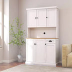 AndMakers Wood Gabinete de despensa de 39.76 pulgadas con estantes ajustables