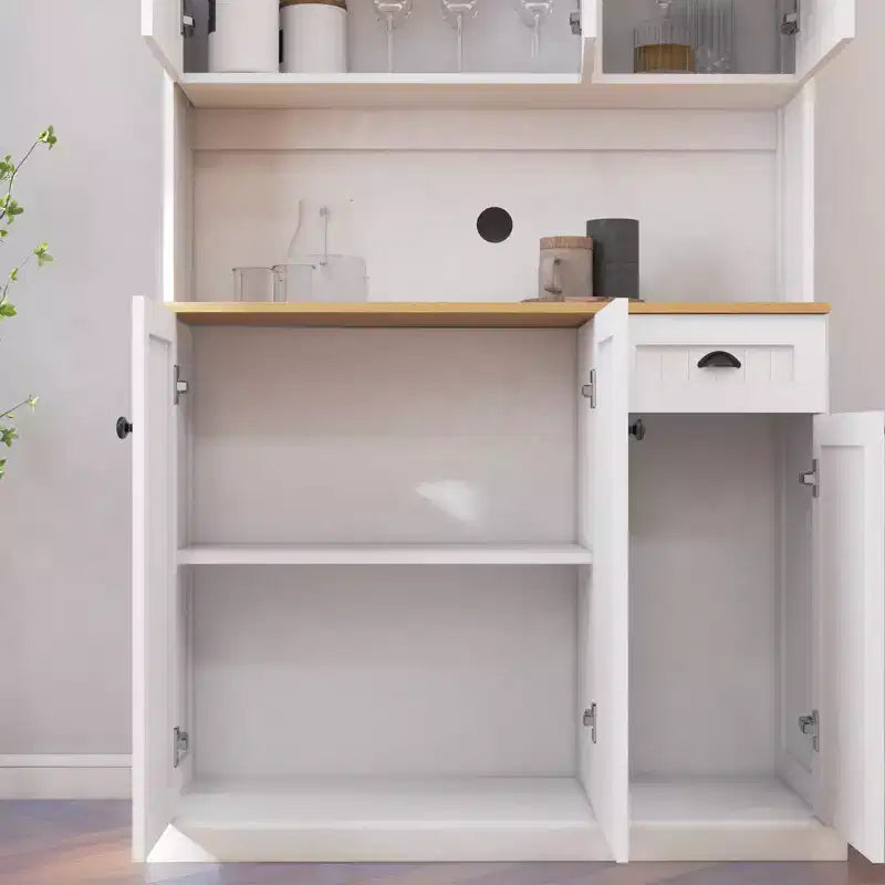 AndMakers Wood Gabinete de despensa de 39.76 pulgadas con estantes ajustables