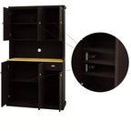 AndMakers Wood Gabinete de despensa de 39.76 pulgadas con estantes ajustables