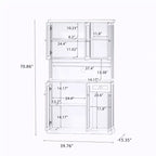 AndMakers Wood Gabinete de despensa de 39.76 pulgadas con estantes ajustables