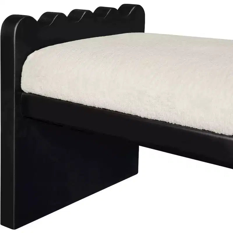 Meridian Furniture, Banco de terciopelo y piel sintética Sonia