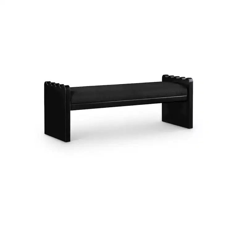 Meridian Furniture, Banco de terciopelo y piel sintética Sonia