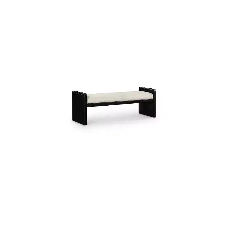 Meridian Furniture, Banco de terciopelo y piel sintética Sonia