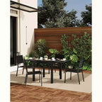 GustoWave Juego de 4 sillones apilables, sillas de comedor de aluminio para exterior con asientos acolchados gruesos, sillas de jardín apilables con reposabrazos