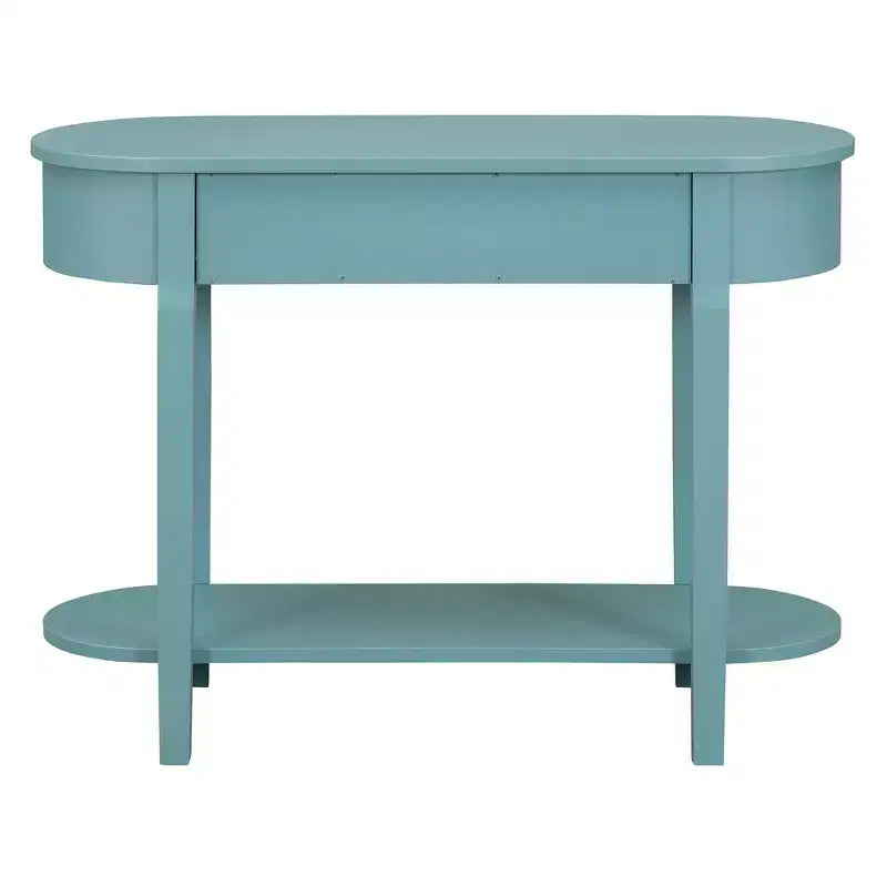 Mesa de consola retro MAYEERTY con diseño curvo y esmalte liso para entradas, salas de estar, pasillos, verde turquesa