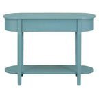 Mesa de consola retro MAYEERTY con diseño curvo y esmalte liso para entradas, salas de estar, pasillos, verde turquesa
