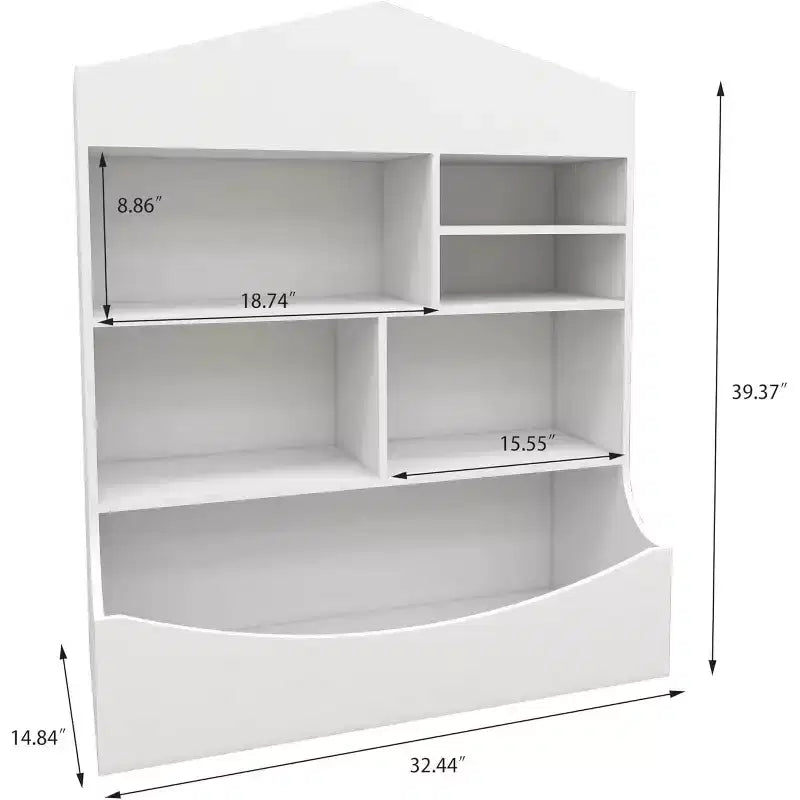 Estantería para libros infantiles y organizador de juguetes, estantería versátil para casa de juegos de niños pequeños, estante para sala de juegos, guardería, habitación de niños, blanco