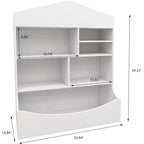 Estantería para libros infantiles y organizador de juguetes, estantería versátil para casa de juegos de niños pequeños, estante para sala de juegos, guardería, habitación de niños, blanco