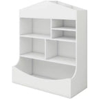 Estantería para libros infantiles y organizador de juguetes, estantería versátil para casa de juegos de niños pequeños, estante para sala de juegos, guardería, habitación de niños, blanco