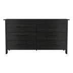 Cómoda moderna rectangular Okak para dormitorio con 6 cajones y tiradores de metal negro, amplio gabinete de almacenamiento para sala de estar, pasillo, entrada
