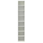 MAYEERTY Estantería de torre multimedia de 8 niveles, estantería estrecha y alta con estantes ajustables para sala de estar del hogar, color blanco