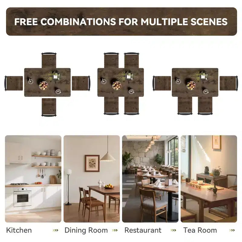 Juego de comedor Dyonery para 4 personas con tablero de 1.6 de grosor, juego de mesa de cocina de 5 piezas, juego de mesa y sillas de comedor que ahorra espacio