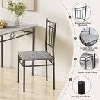 Juego de comedor Dyonery para 4 personas con tablero de 1.6 de grosor, juego de mesa de cocina de 5 piezas, juego de mesa y sillas de comedor que ahorra espacio