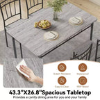 Juego de comedor Dyonery para 4 personas con tablero de 1.6 de grosor, juego de mesa de cocina de 5 piezas, juego de mesa y sillas de comedor que ahorra espacio