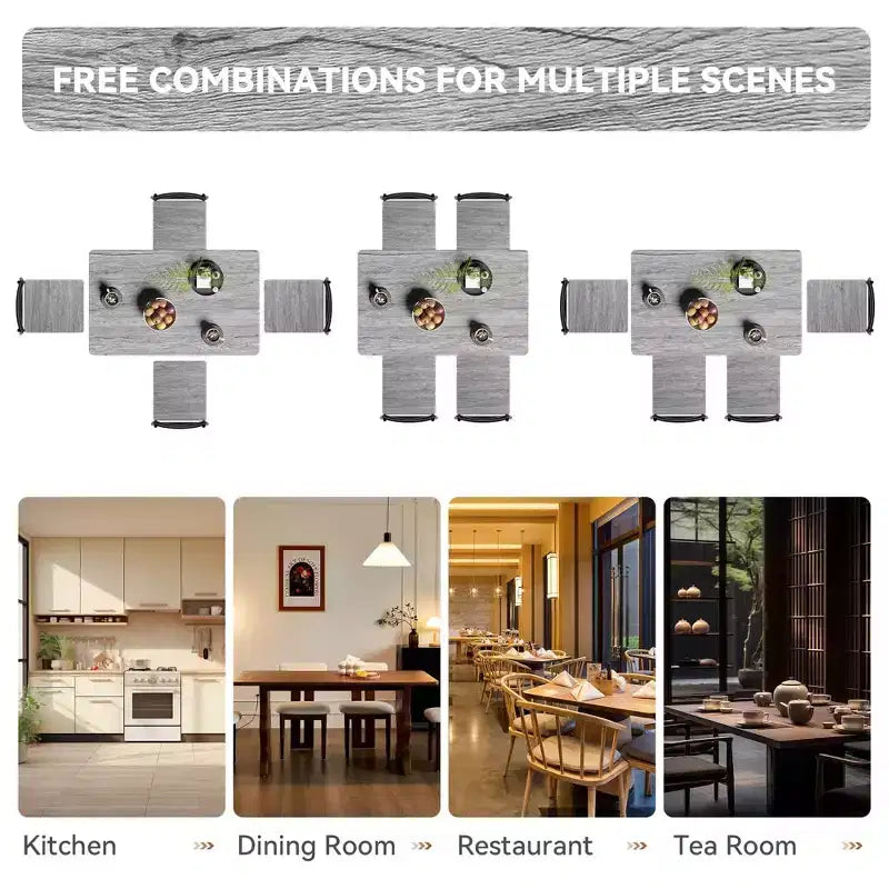 Juego de comedor Dyonery para 4 personas con tablero de 1.6 de grosor, juego de mesa de cocina de 5 piezas, juego de mesa y sillas de comedor que ahorra espacio