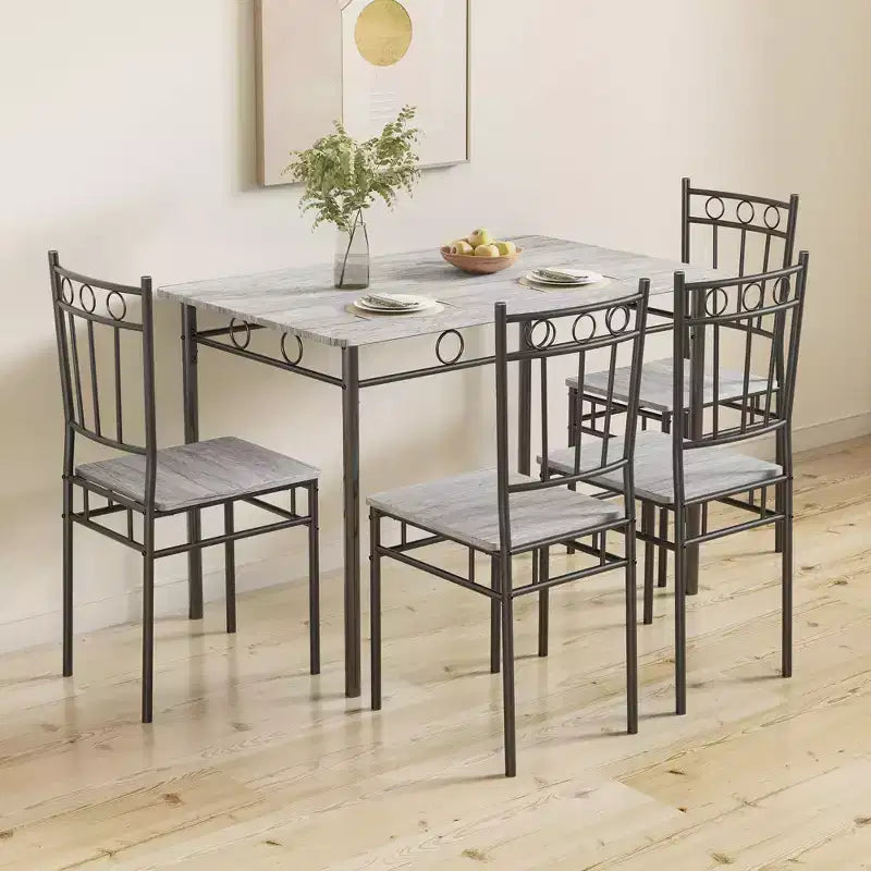 Juego de comedor Dyonery para 4 personas con tablero de 1.6 de grosor, juego de mesa de cocina de 5 piezas, juego de mesa y sillas de comedor que ahorra espacio