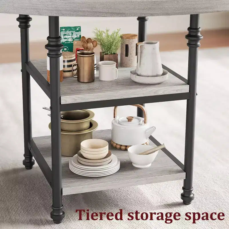Mesa de comedor redonda GustoWave de 47.2 pulgadas para 4 personas