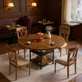 GustoWave 47.2 Inch Round Dining Table for 4 People