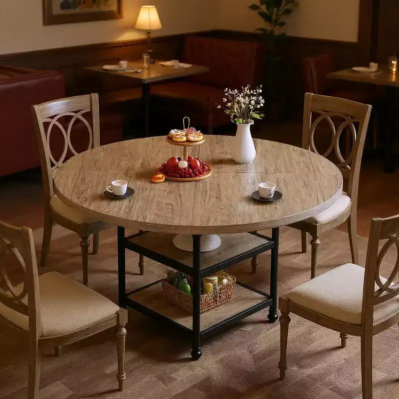 Mesa de comedor redonda GustoWave de 47.2 pulgadas para 4 personas