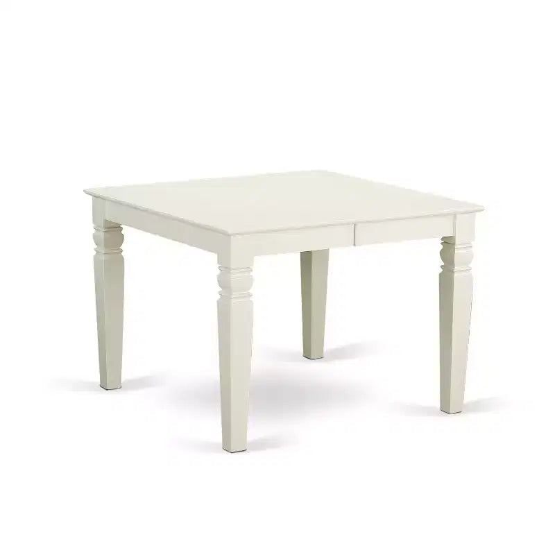 HomeStock Belmont, juego de 5 piezas con una mesa Weston y 4 sillas con asientos de piel sintética, blanco lino