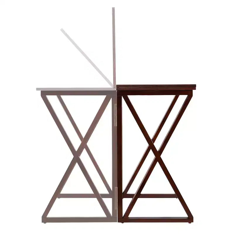 HomeRoots 46 Mesa Consola Marrón de Madera Maciza con Estructura en A