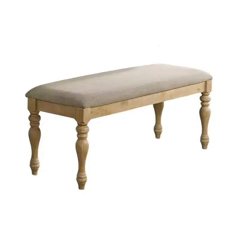 Banco de comedor tapizado Roundhill Furniture Verta de madera maciza, acabado roble claro