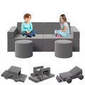 Kids Modular Play Couch, 13 Pcs Toddler Couch With Washable Velvet Covers, Convertible Foam Floor Chair for Playroom, Living Room