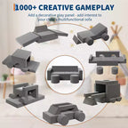 Sofá de juegos modular para niños, sofá para niños pequeños de 13 piezas con fundas de terciopelo lavables, silla de piso de espuma convertible para sala de juegos, sala de estar