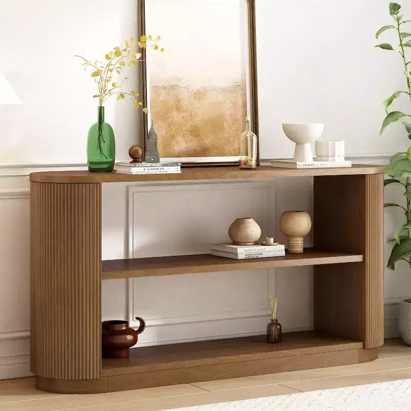 Mesa consola multifuncional moderna Brad para entrada con estantes abiertos de Christopher Knight Home