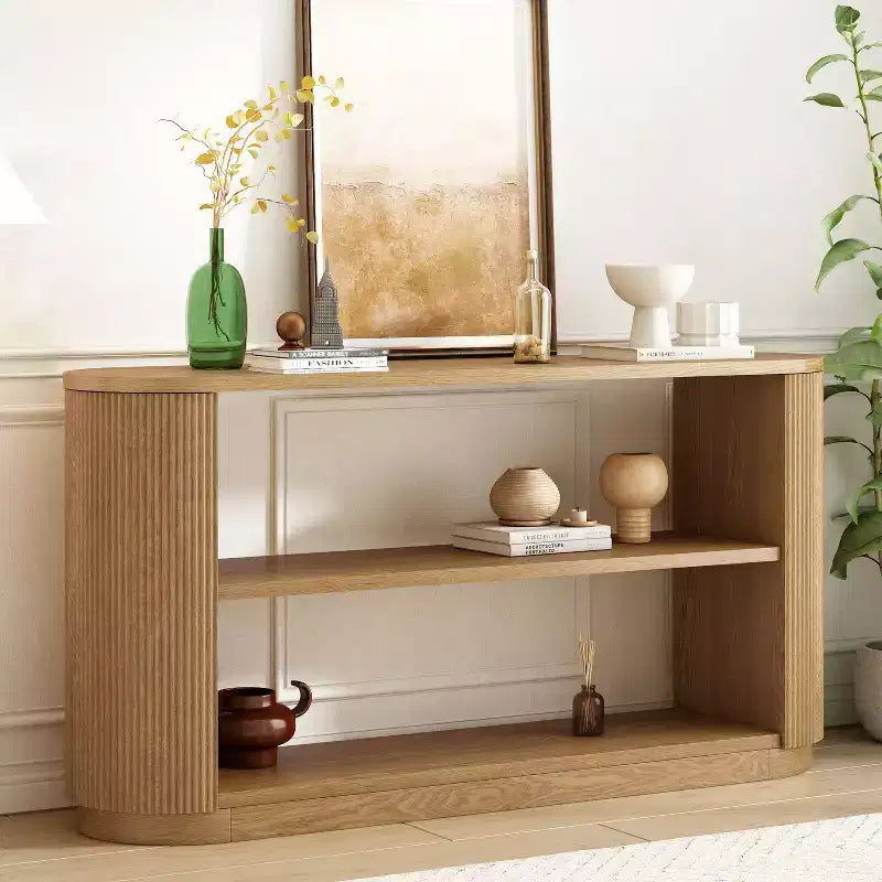 Mesa consola multifuncional moderna Brad para entrada con estantes abiertos de Christopher Knight Home