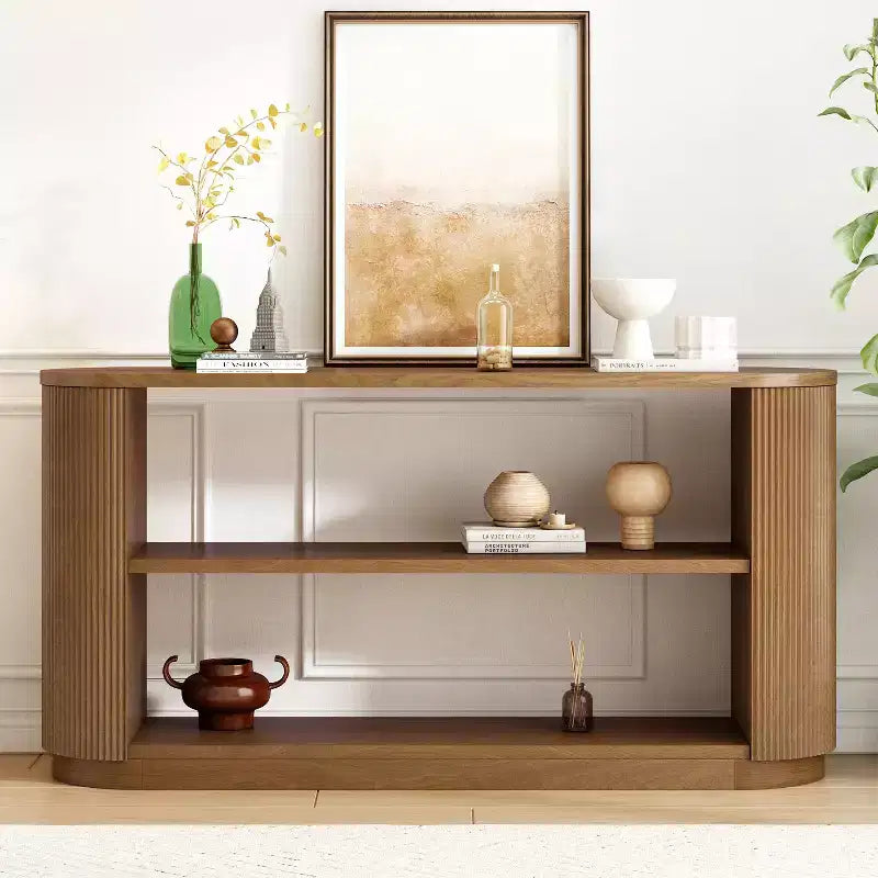 Mesa consola multifuncional moderna Brad para entrada con estantes abiertos de Christopher Knight Home