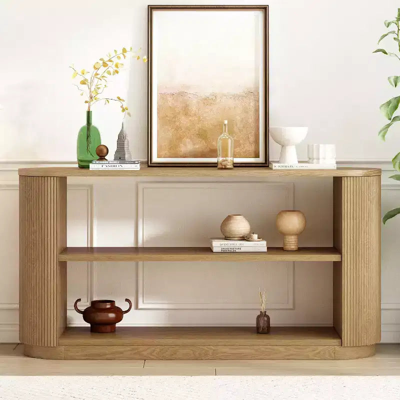 Mesa consola multifuncional moderna Brad para entrada con estantes abiertos de Christopher Knight Home