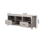 Mueble de TV TROPOW para televisores de hasta 70 pulgadas, centro de entretenimiento, consola multimedia con cajones, estante abierto, amplio espacio de almacenamiento, aparador de cocina