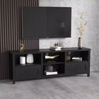 Mueble de TV TROPOW para televisores de hasta 70 pulgadas, centro de entretenimiento, consola multimedia con cajones, estante abierto, amplio espacio de almacenamiento, aparador de cocina