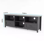 Mueble de TV TROPOW para televisores de hasta 70 pulgadas, centro de entretenimiento, consola multimedia con cajones, estante abierto, amplio espacio de almacenamiento, aparador de cocina