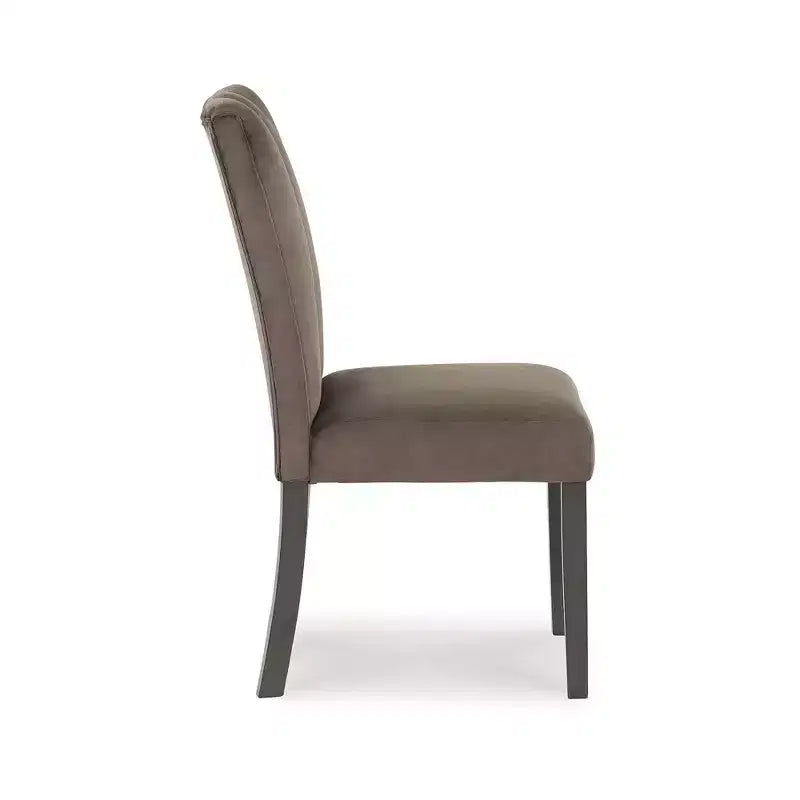 Sillas de comedor Zendalia de Signature Design by Ashley | Sillas auxiliares elegantes de terciopelo con costuras de canalé | Juego de 2, marrón moca