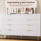 Coolmee cómoda de 8 cajones para dormitorio, cómoda moderna acanalada con cajones profundos, cómoda organizadora de madera para sala de estar, pasillo, habitación de niños