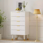 Cómoda de 5 cajones para dormitorio, Cómodas modernas para armario, Cómoda de almacenamiento, Mueble organizador con cajones, Cómoda para dormitorio (2 unidades)