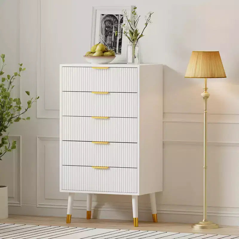 Cómoda de 5 cajones para dormitorio, Cómodas modernas para armario, Cómoda de almacenamiento, Mueble organizador con cajones, Cómoda para dormitorio (2 unidades)